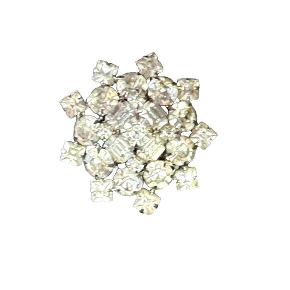 Estate Jewelry - Vintage Faceted Rhinestone Brooch Dress Pin